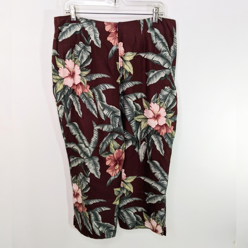 Hawaiian Silk Pants Capri Floral Flat Front Tommy Bahama